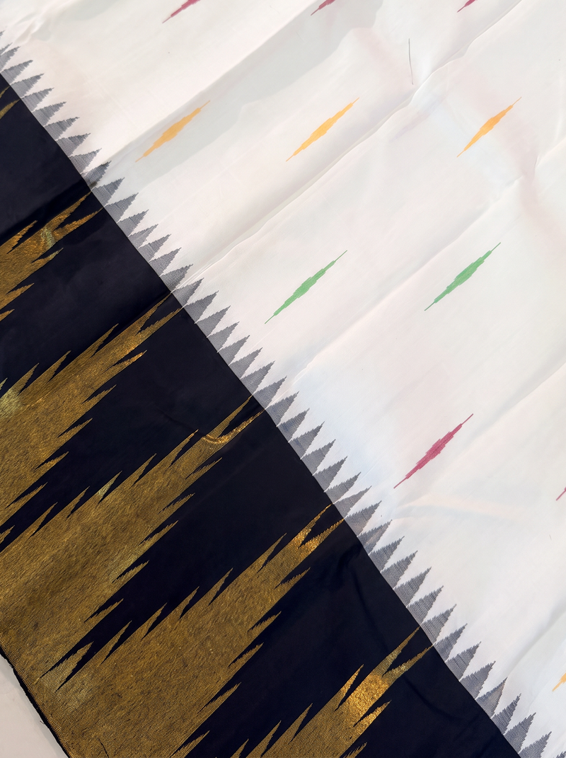 Kanjivaram - White with Black