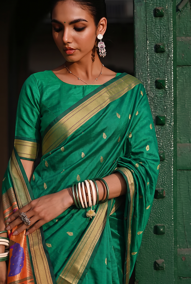 Paithani - Bottle Green