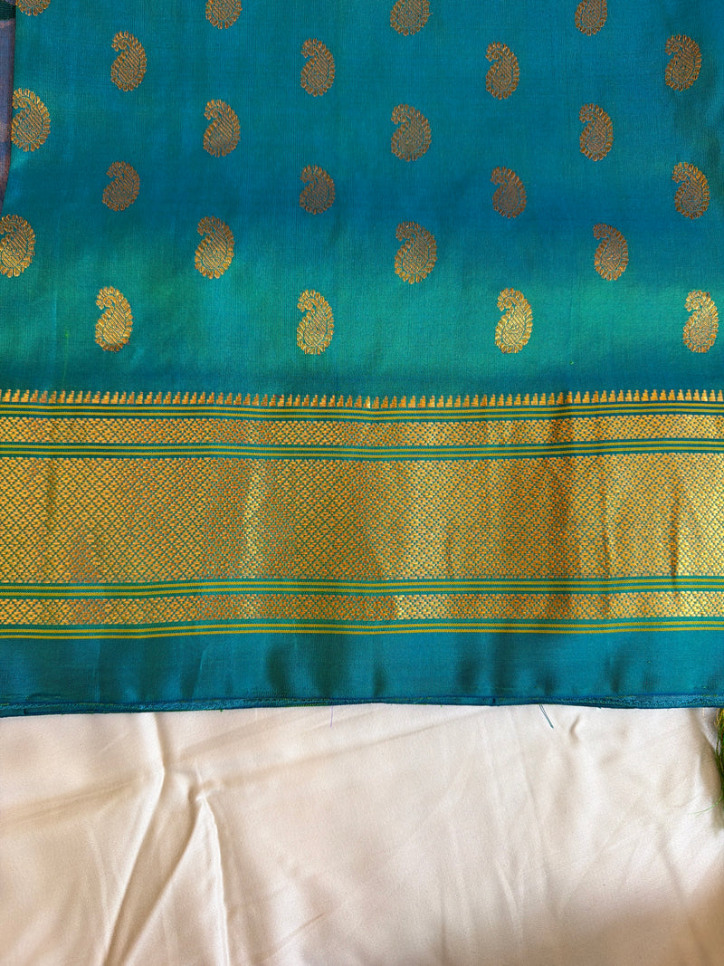 Paithani - Sea Green And Gold
