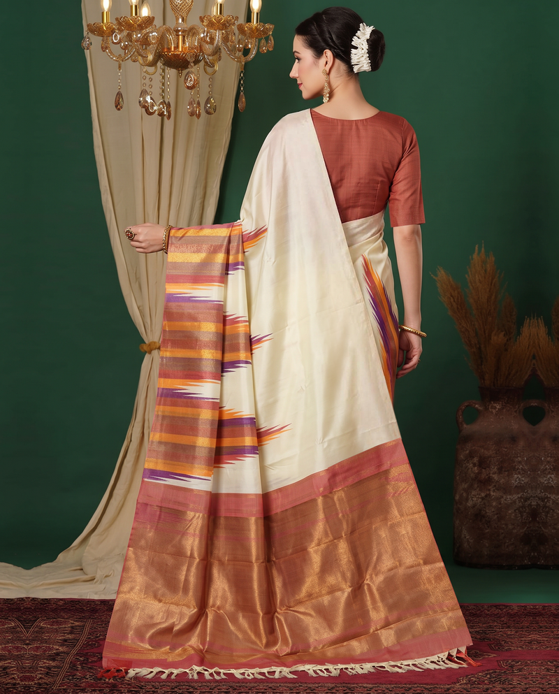 Kanjivaram - Cream and Gold