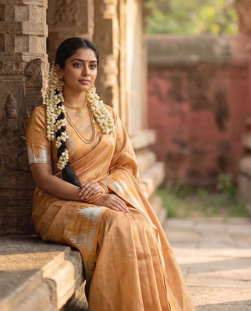 Kanjivaram - Copper with Gold