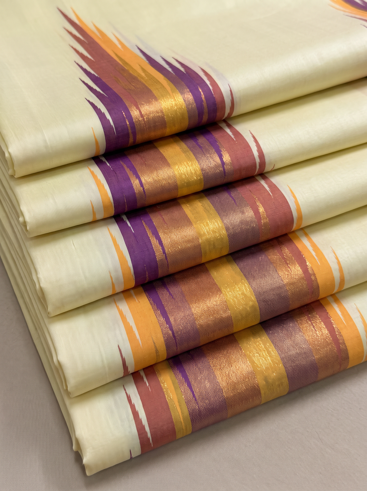Kanjivaram - Cream and Gold