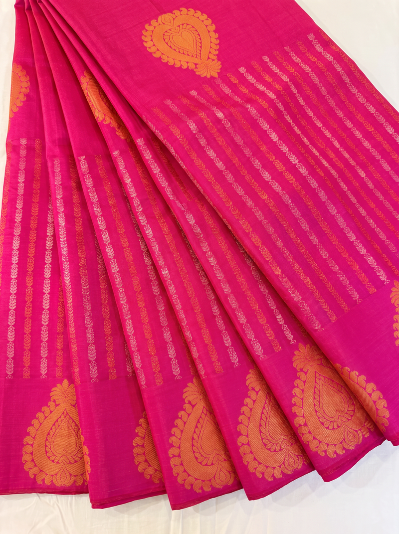 Kanjivaram - Rani Pink Base
