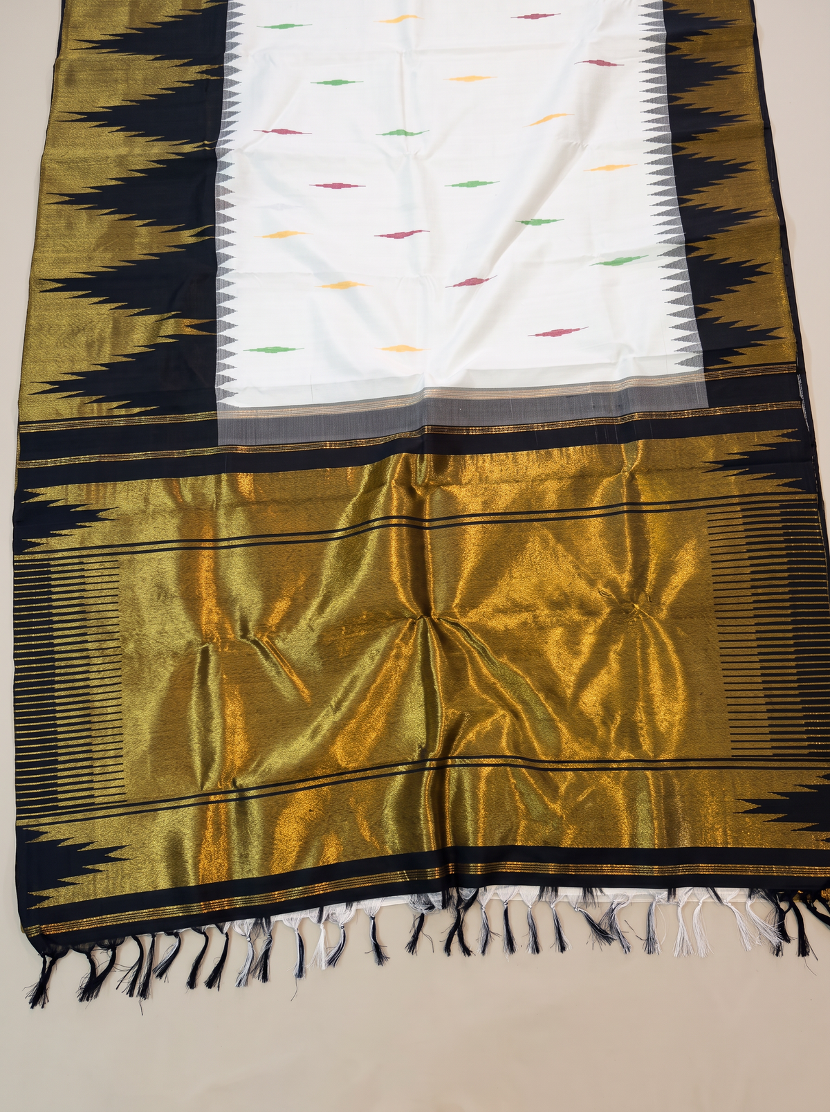 Kanjivaram - White with Black