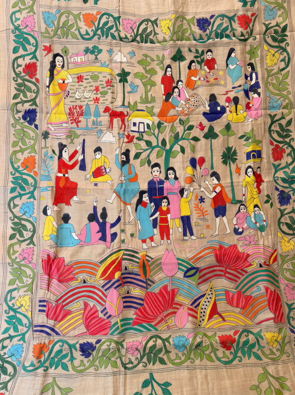 In Bengal, silk remembers the forest and thread remembers the hands. Here, pure Gachi Tussar meets Kantha embroidery, and every saree becomes a story you can wear.