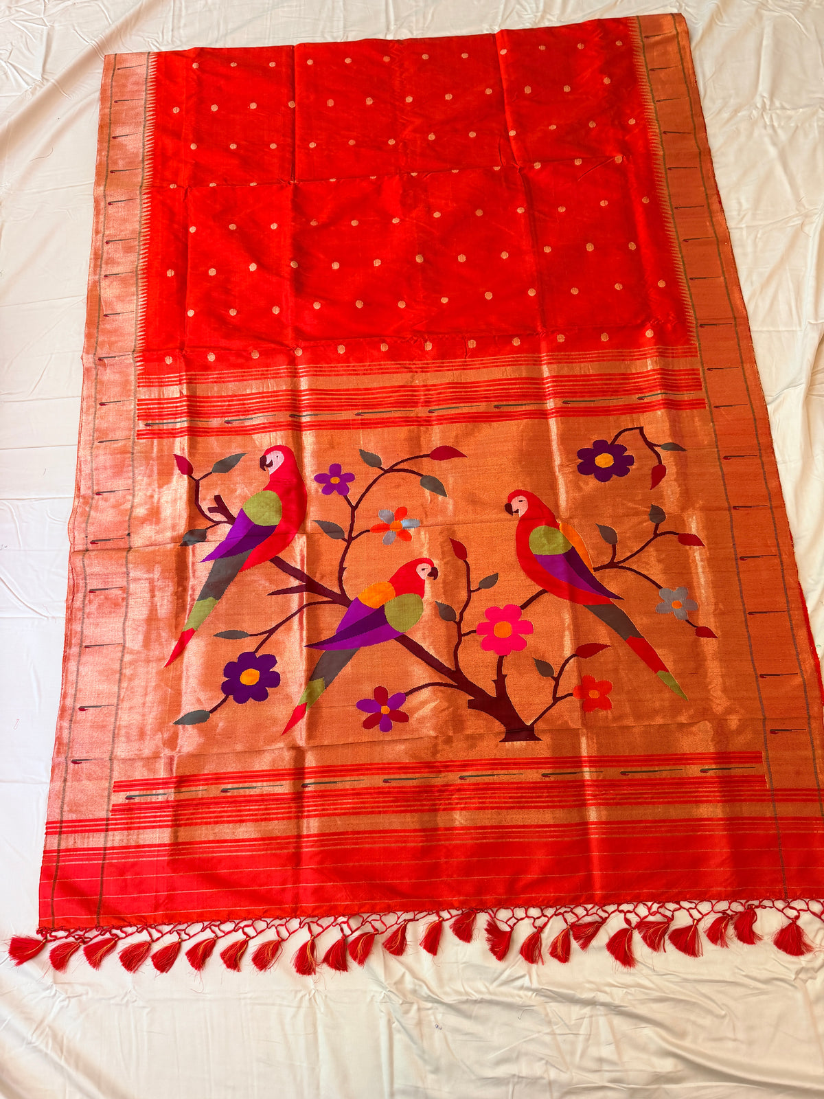 Paithani - Red and Gold