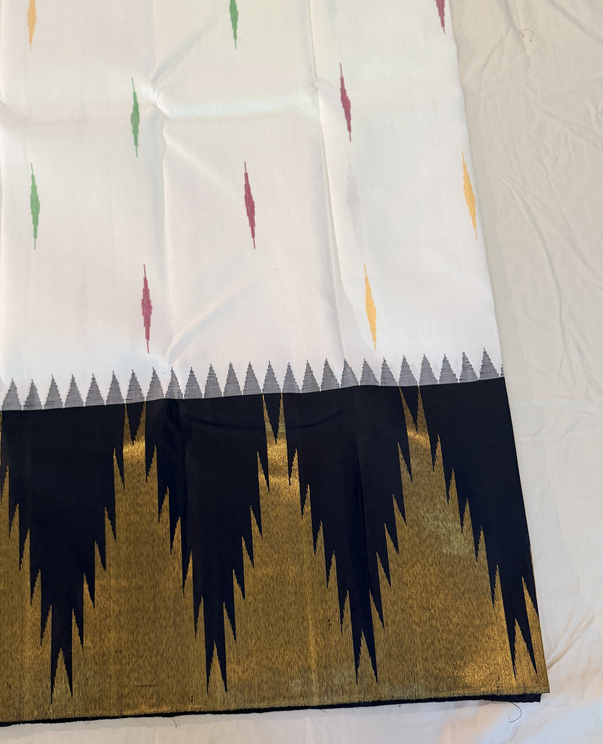 Kanjivaram - White with Black