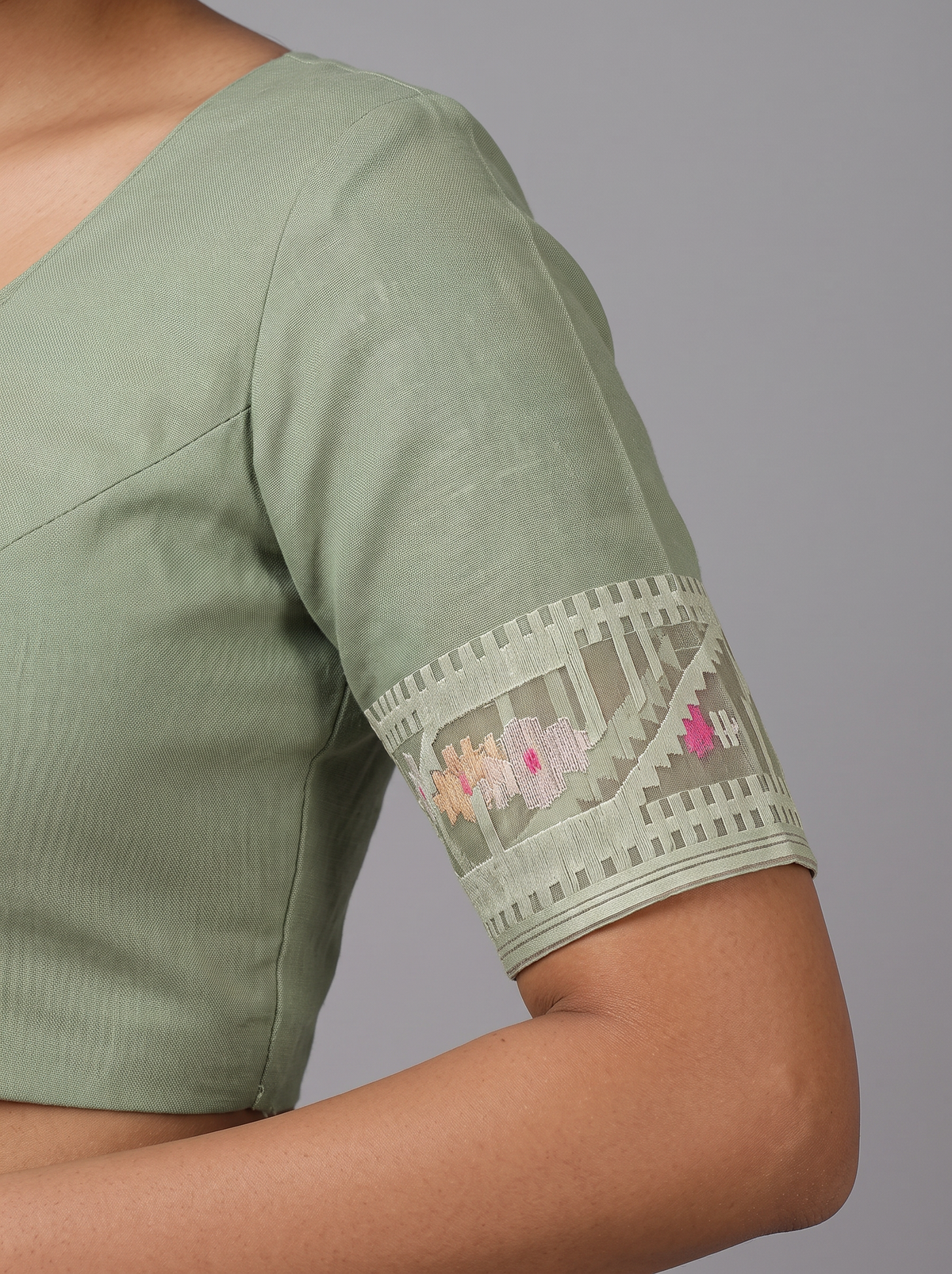 A Sage Green Dhakai Jamdani — A Garden Woven on the Loom