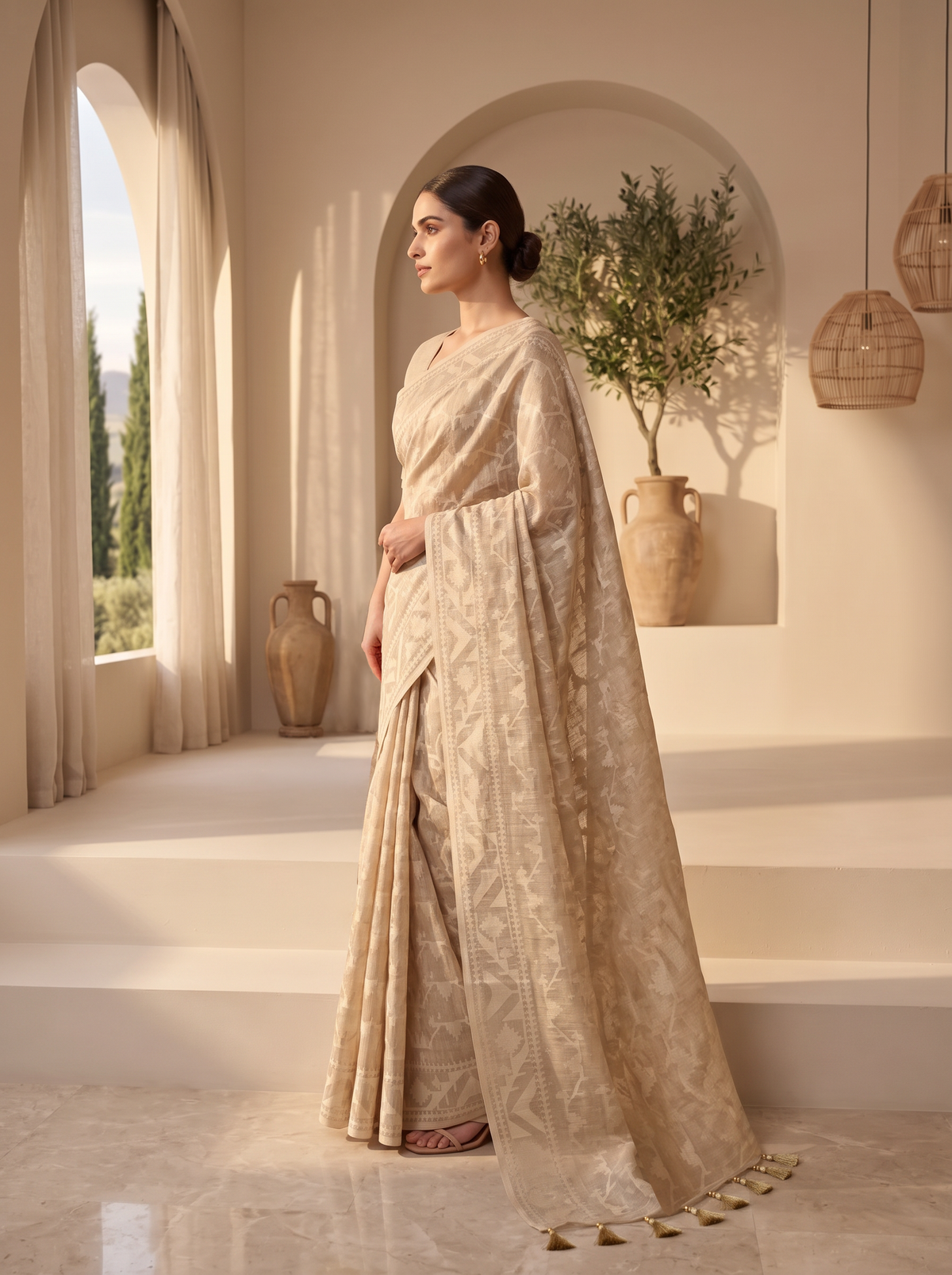 A Whisper of Ivory and Gold — Dhakai Jamdani in Quiet Elegance