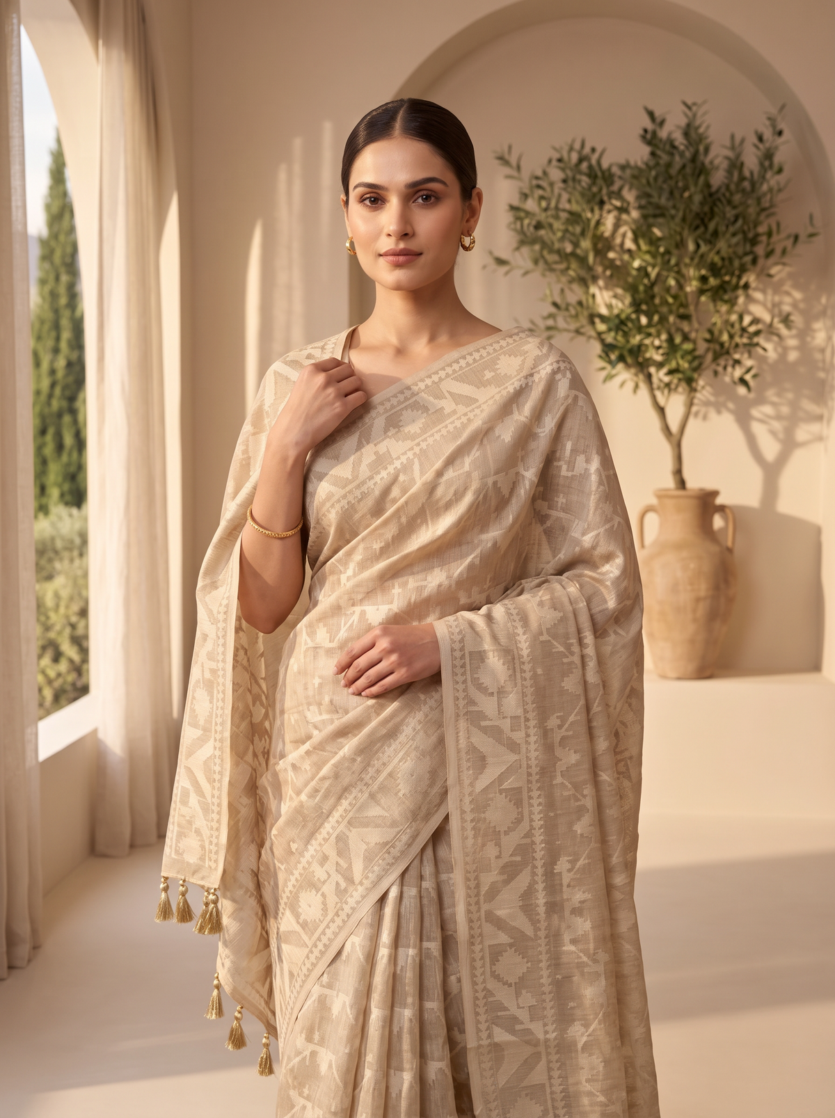 A Whisper of Ivory and Gold — Dhakai Jamdani in Quiet Elegance