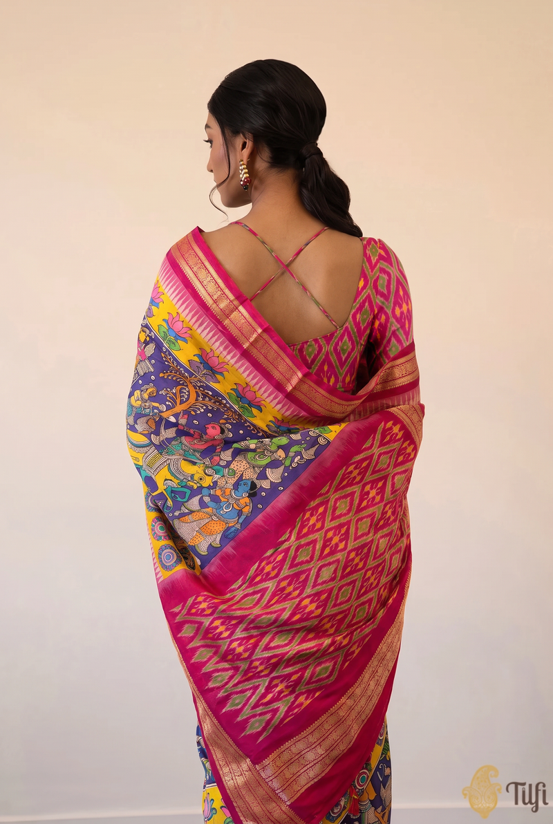 Kalahasti Kalamkari - Purple With Pink