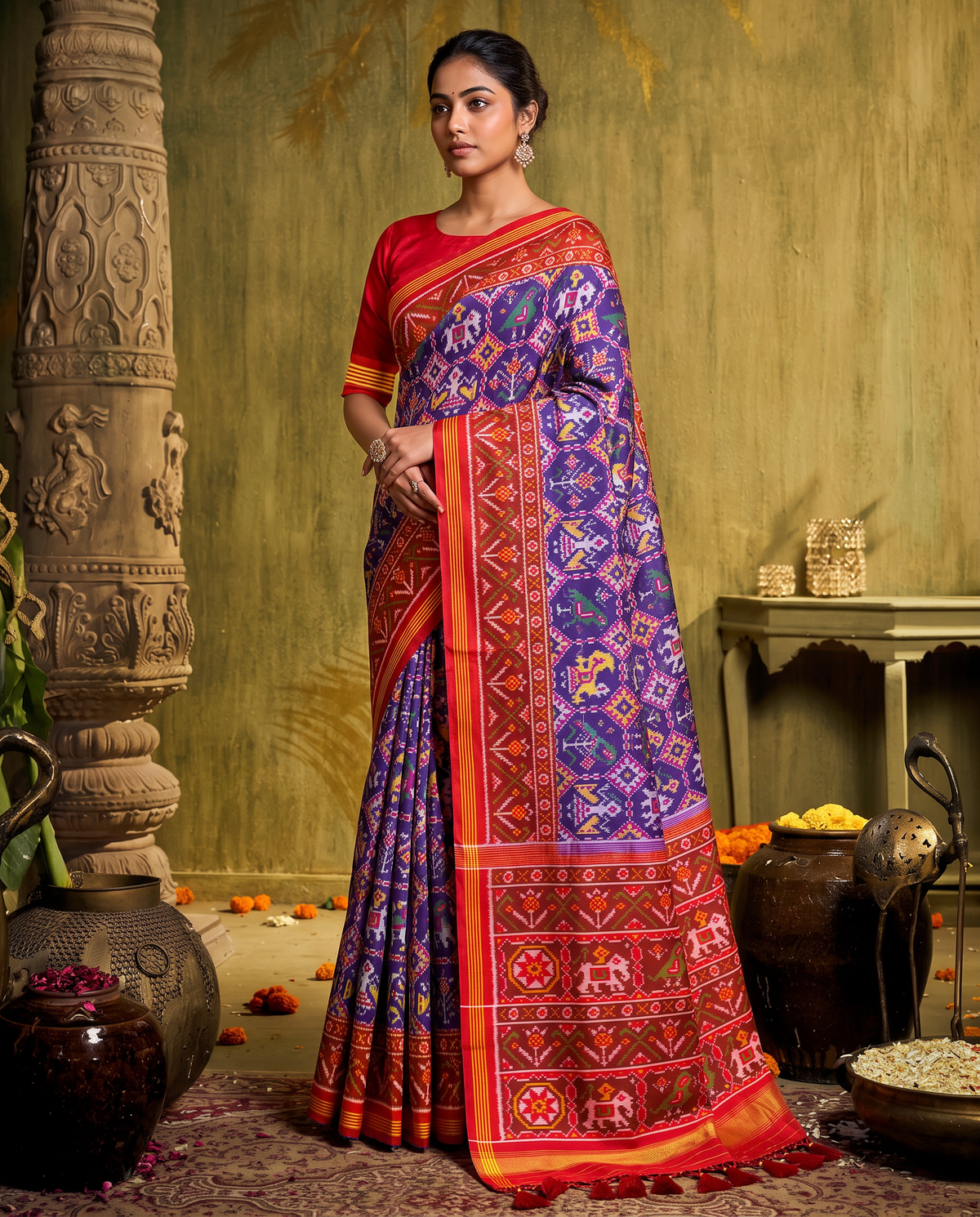 Patola - Blue with Red