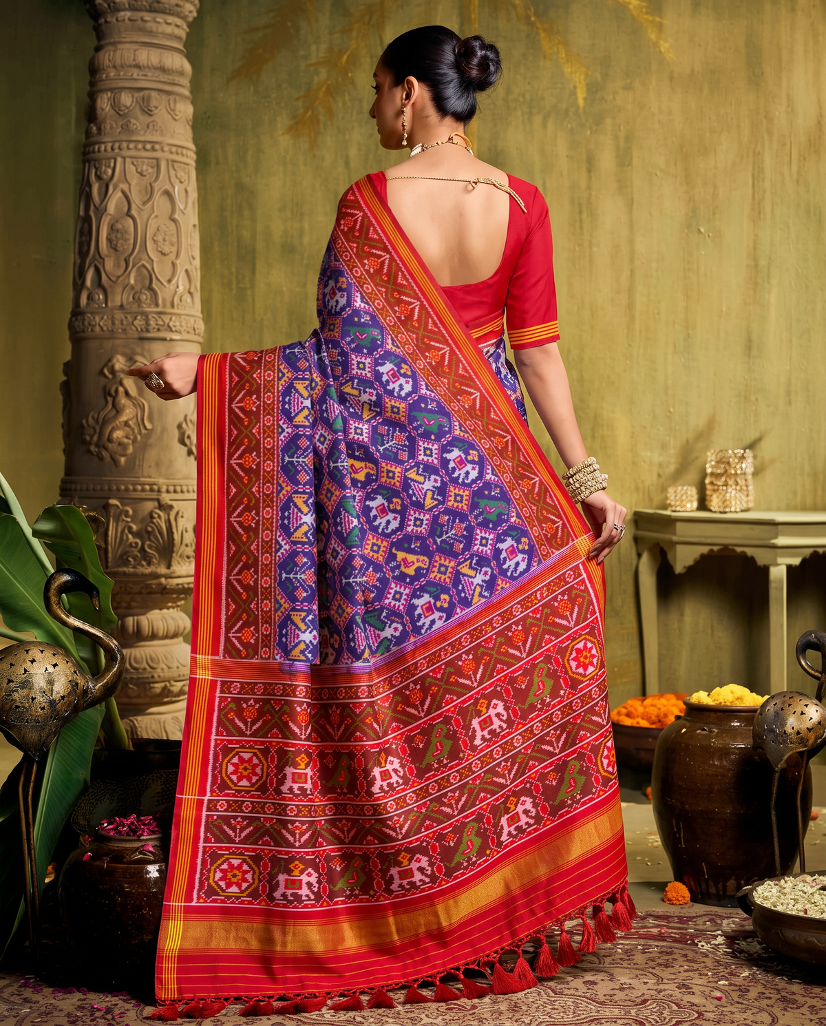 Patola - Blue with Red