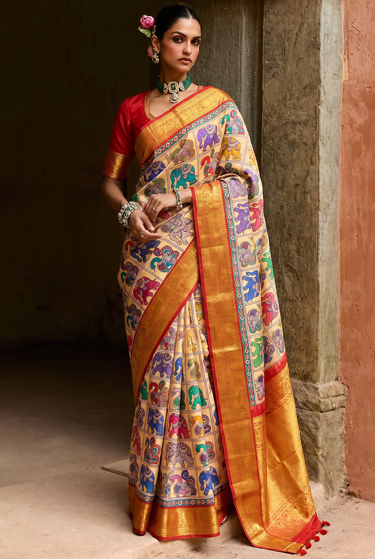 Kalahasti Kalamkari - Mustard Yellow